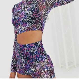 Colorful Leopard Print See Through Shorts